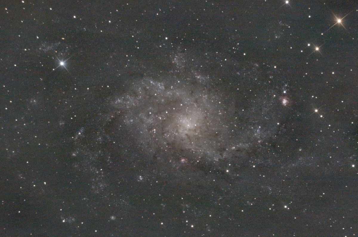 Messier 33 (Triangulum Galaxy) — face-on spiral, deeper Plau am See session 11 Oct 2025