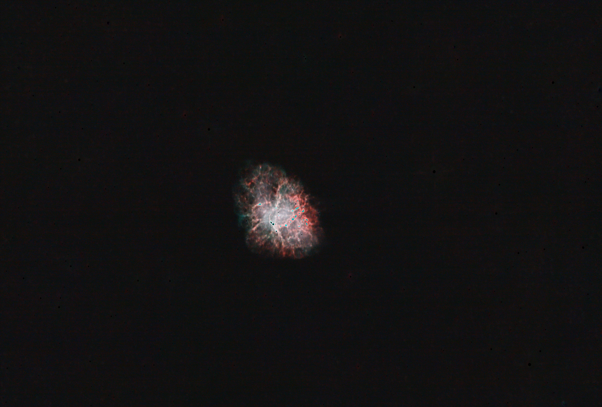 Messier 1 (Crab Nebula) in Taurus — supernova remnant of SN 1054, photographed from Plau am See on 15 Dec 2025