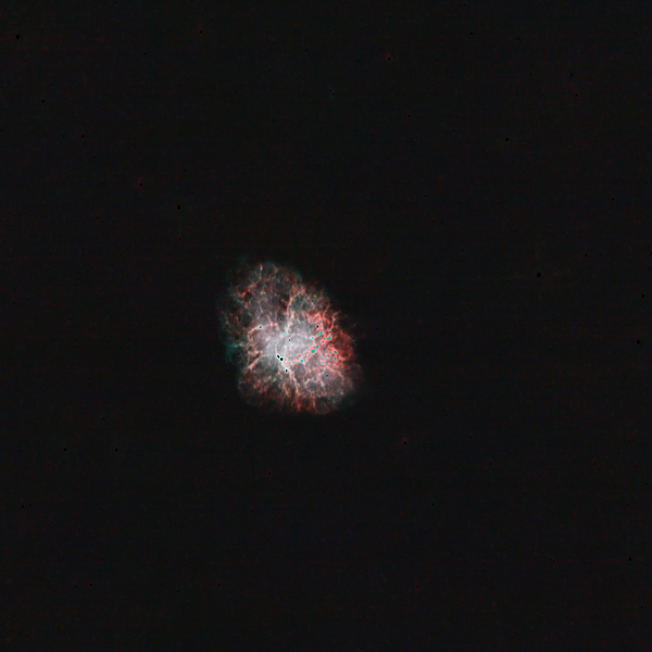 Messier 1 (Crab Nebula) in Taurus — supernova remnant of SN 1054, photographed from Plau am See on 15 Dec 2025