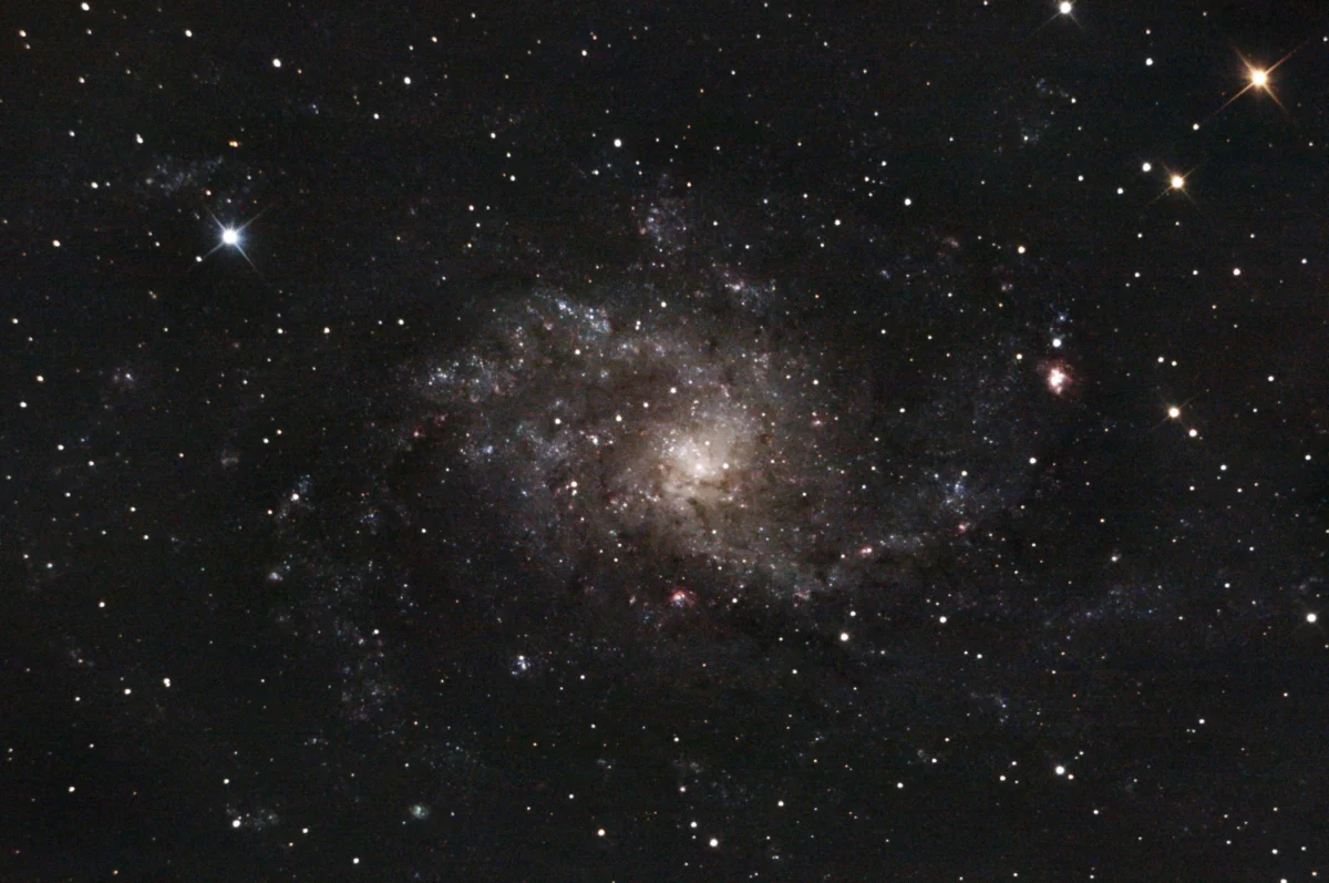 Messier 33 (Triangulum Galaxy) — face-on spiral, deeper Plau am See session 11 Oct 2025