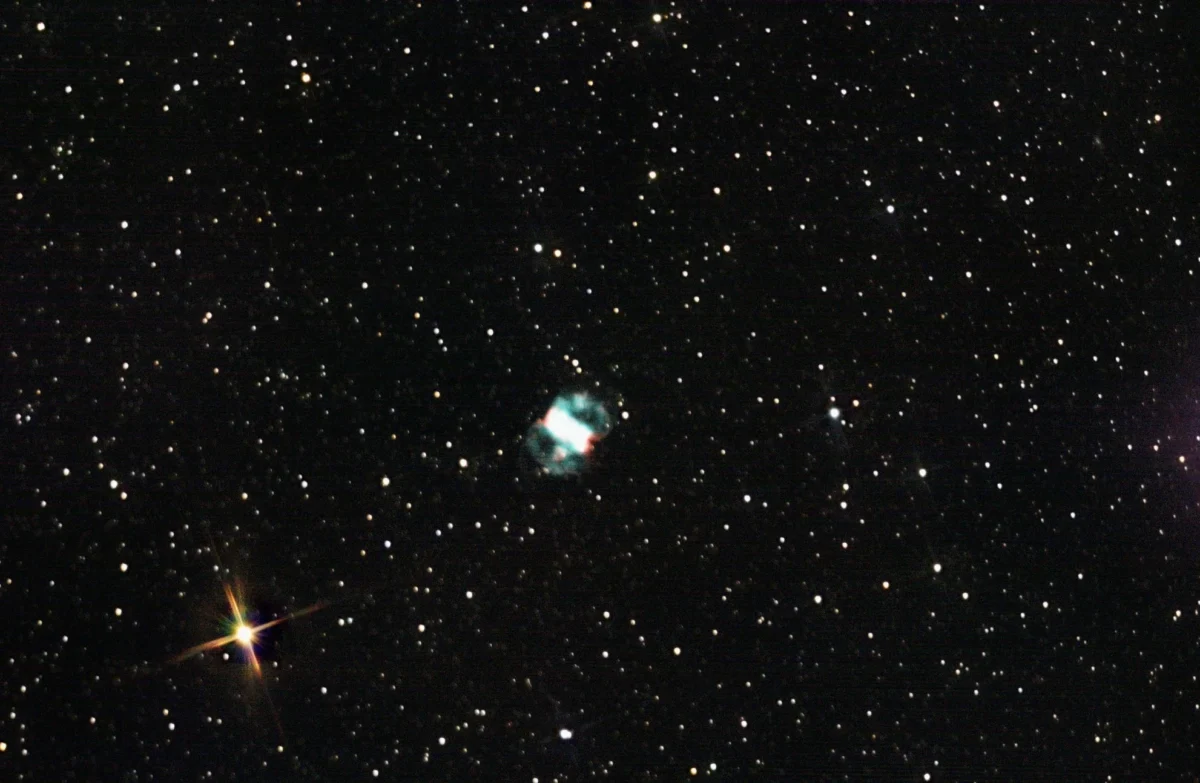 Messier 76 (Little Dumbbell Nebula) in Perseus — bipolar planetary nebula, photographed from Plau am See on 18 Oct 2025