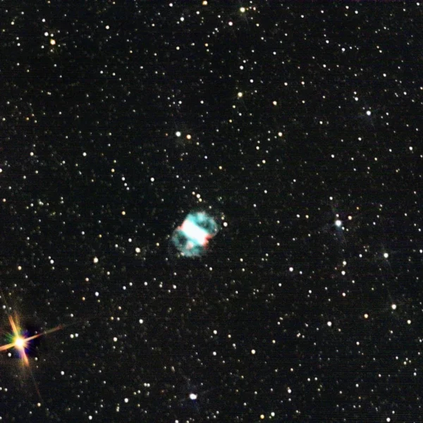Messier 76 (Little Dumbbell Nebula) in Perseus — bipolar planetary nebula, photographed from Plau am See on 18 Oct 2025