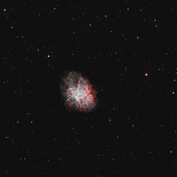Messier 1 (Crab Nebula) in Taurus — supernova remnant of SN 1054, photographed from Plau am See on 15 Dec 2025