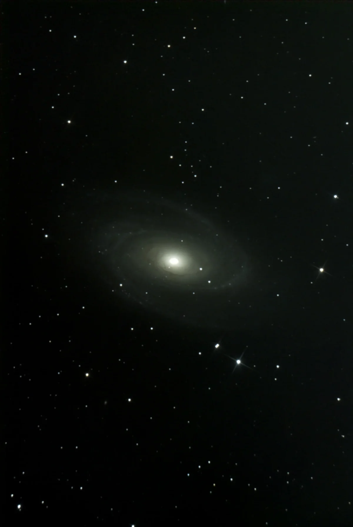 Bode's Galaxy (M81), a grand-design spiral galaxy in Ursa Major with two sweeping symmetric arms and a bright core