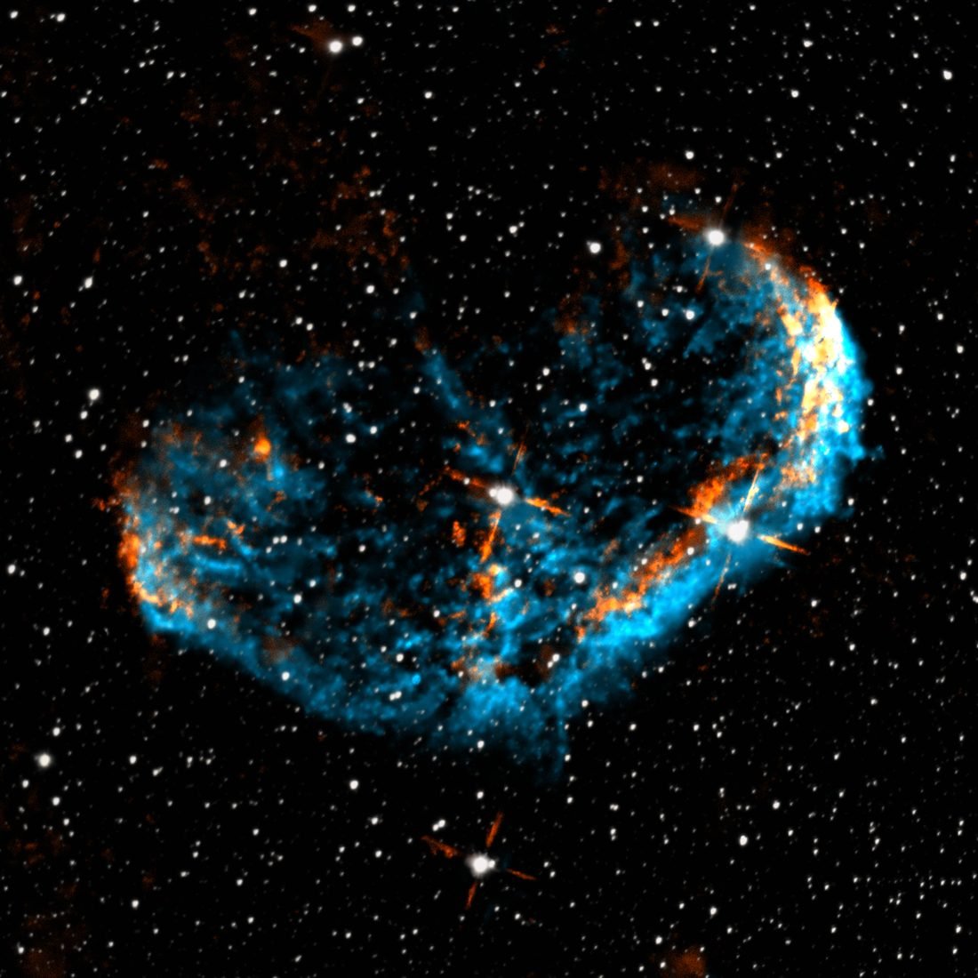 The finished HOO image with stars added back.