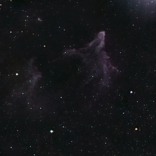 The Ghost of Cassiopeia (SH2-185 / IC 63) in LRGB — a blue reflection nebula with Hα rims, Sky-Watcher 200PDS and ToupTek ATR533M, Mecklenburg-Vorpommern.