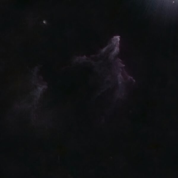Starless view of the SH2-185 nebula isolating the Ghost of Cassiopeia dust and gas.